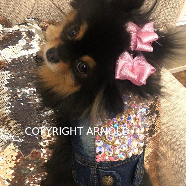 Puppy bows ~ glitter party puffs dog grooming bows