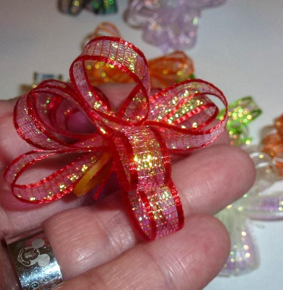 Puppy bows ~ delicate metallic glitter loopy party puffs dog grooming bows
