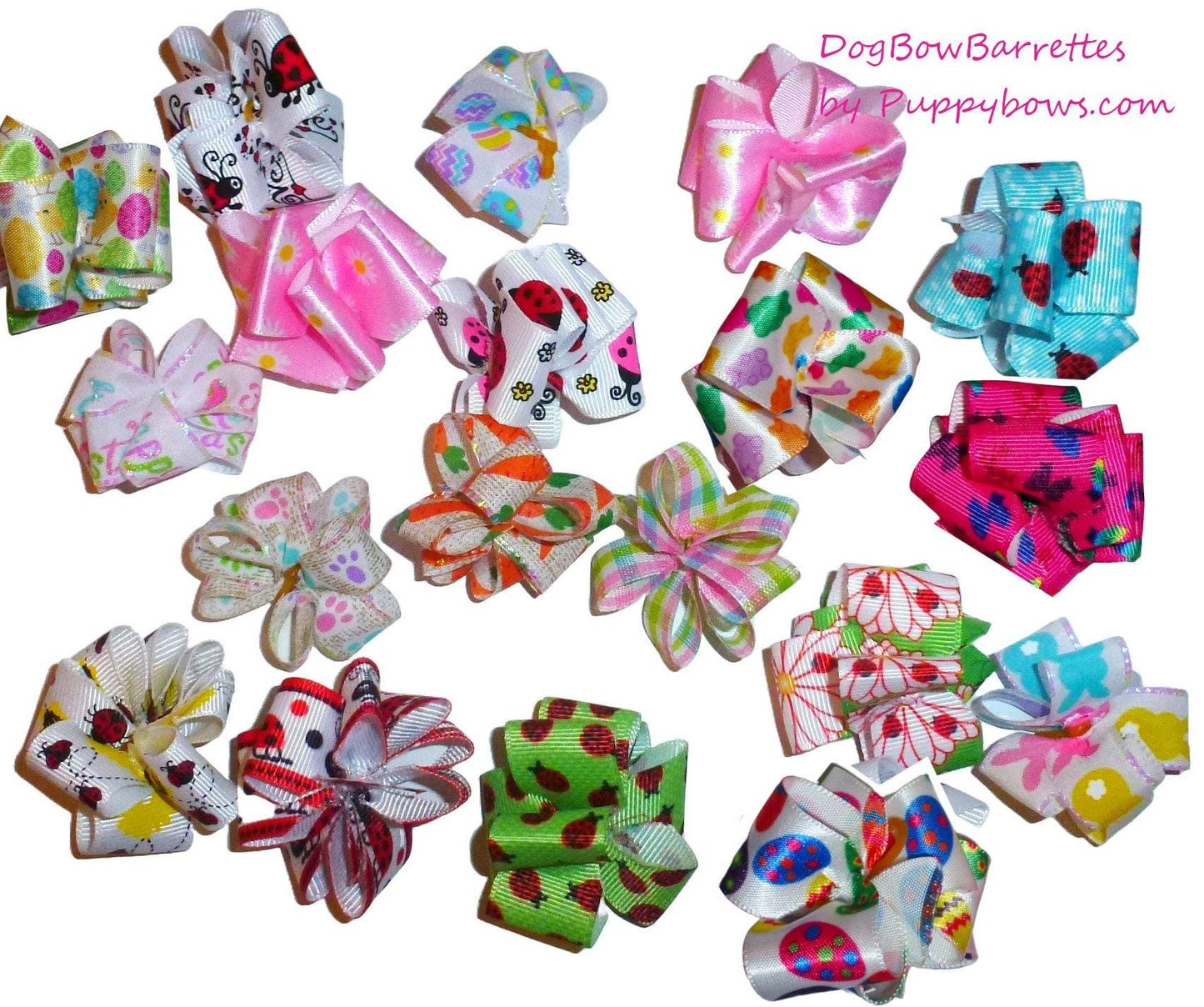 Puppy bows ~ easter spring party puffs dog grooming bows - all new ribbon colors!