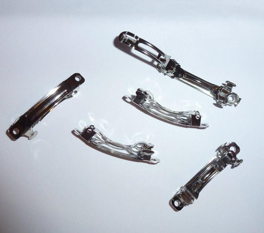 Puppy bows ~ craft items dog bow making supplies 40mm hair diy silver  french barrette clip