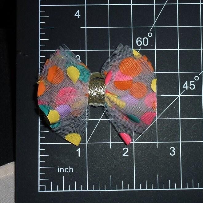 Puppy bows ~ girly princess tulle pet hair bow small bands or clip (356)