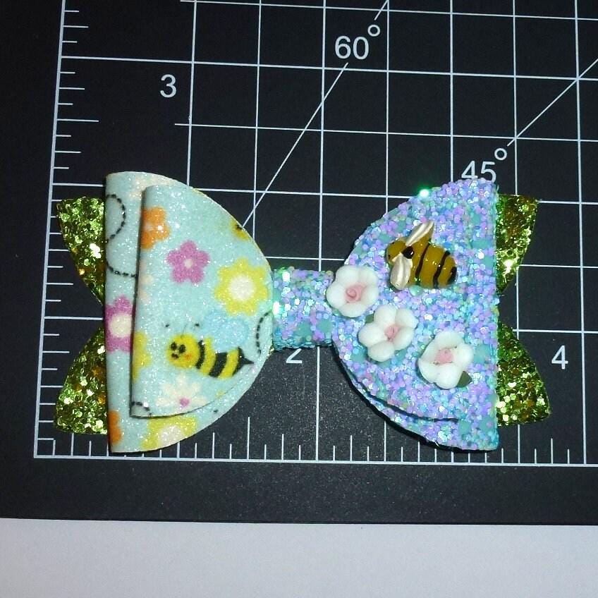 Summer bumblebee flowers dog collar slide accessory hair bows barrettes or bands (fb184)