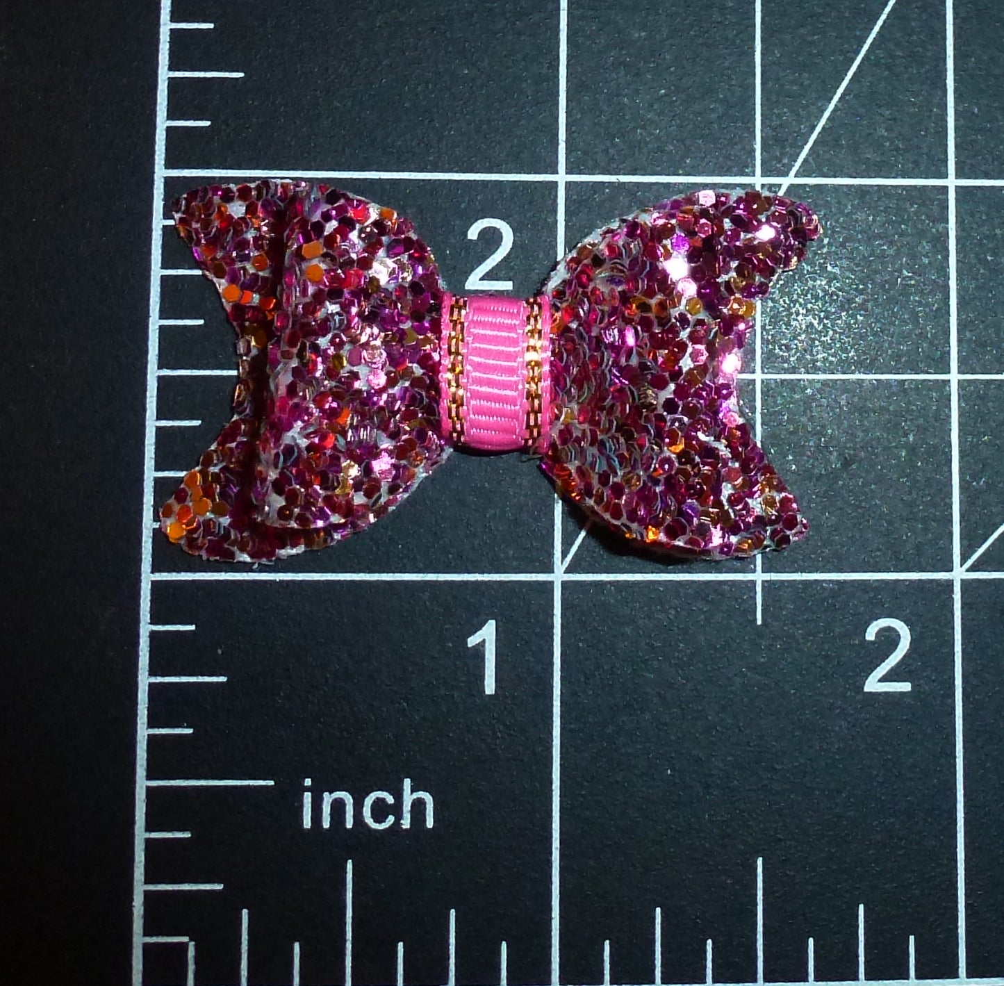 Puppy Bows ~ Purple And Pink Glitter Small 1.5" Dog Pet Hair Grooming Bow