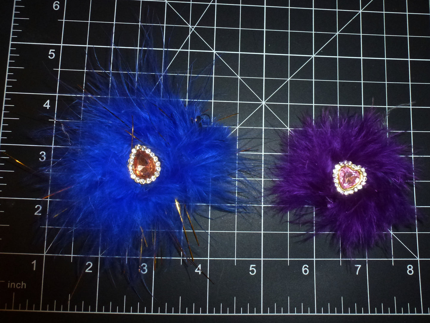 Puppy Bows ~ pet dog hair grooming bow pink furry boa royal blue purple