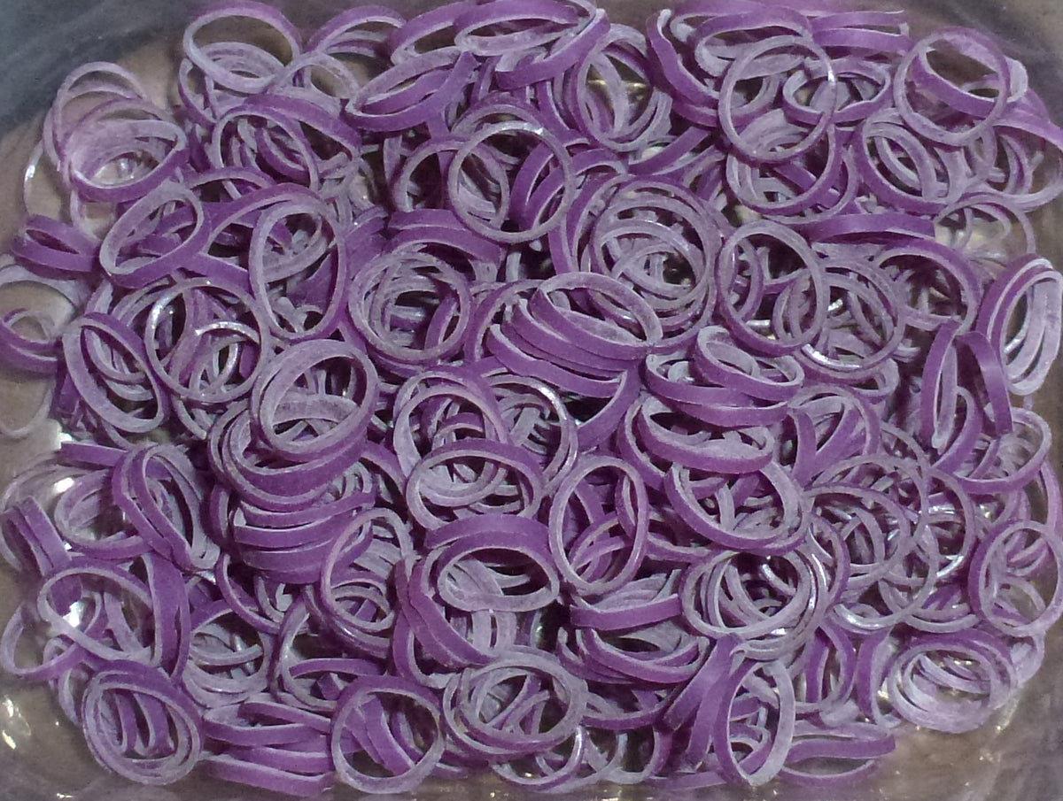 1200pcs Puppy bows Purple Latex Dog Hair Bands 3/8" Medium