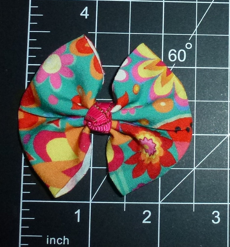 Puppy Bows cute pigtail pairs pet hair bow in vibrant summer floral