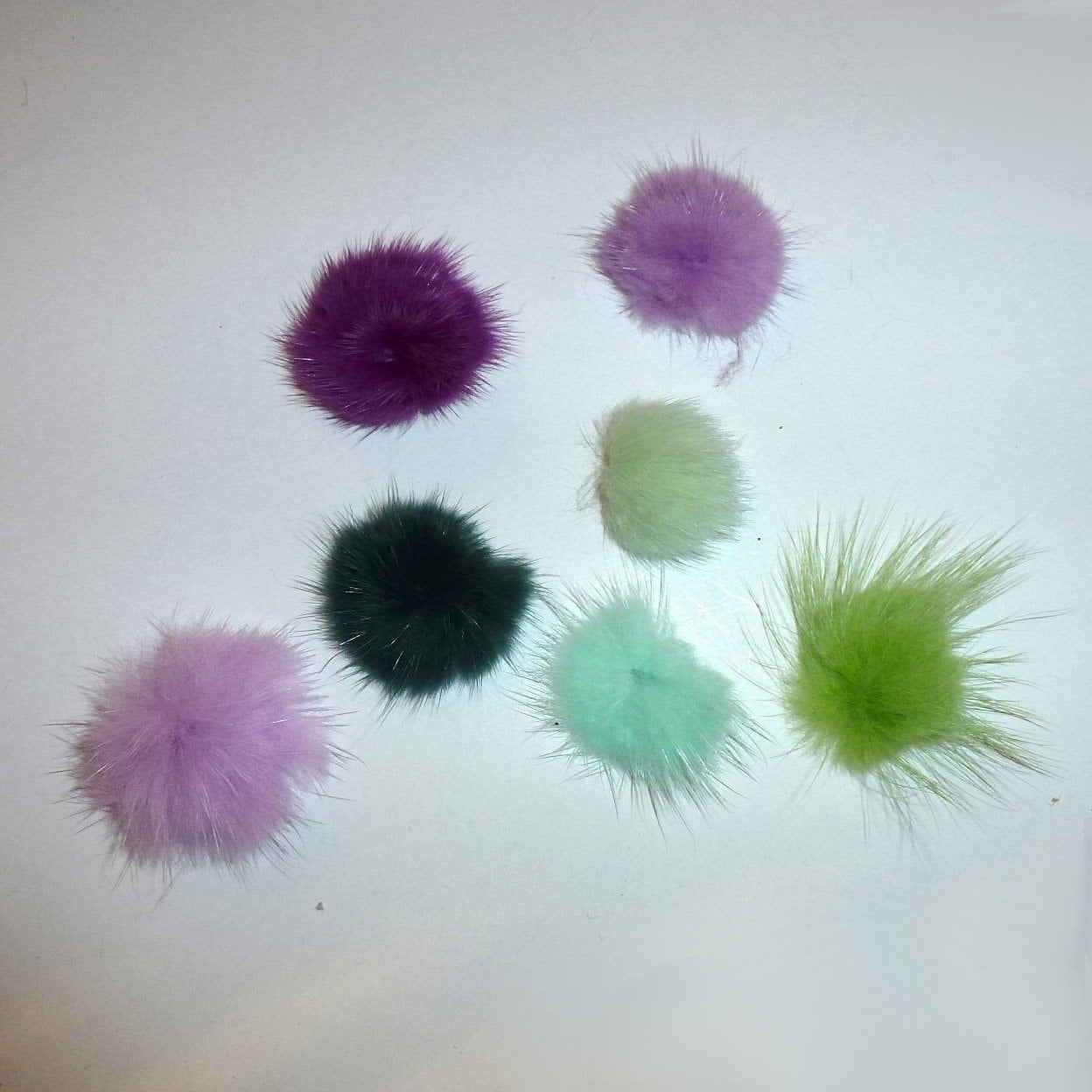 Puppy bows Pairs Tiny 1" fuzzy feather fur marabou ball puffs  pet dog hair bow