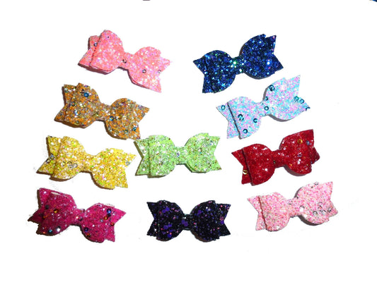 Sensational sequin glitter dog bow many colors many attachments lots of bling (fb226)