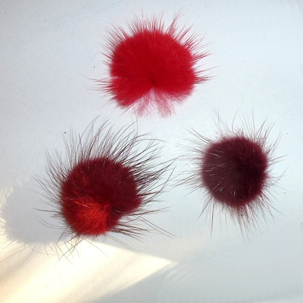 Puppy bows Pairs Tiny 1" fuzzy feather fur marabou ball puffs  pet dog hair bow