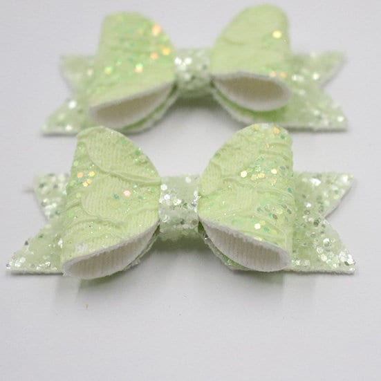 Dog Bows ~ Lace and  glitter bowknot , barrette bow glitter hair clips for pets ~USA seller (fb37)