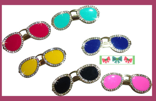 Puppy Bows ~ Big Dog bow aviator sunglasses  pet hair barrette clip Goldendoodles Standard Poodles