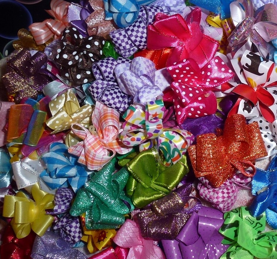 Puppy Bows ~  Party puffs loop dog grooming bows all colors  loopy bow