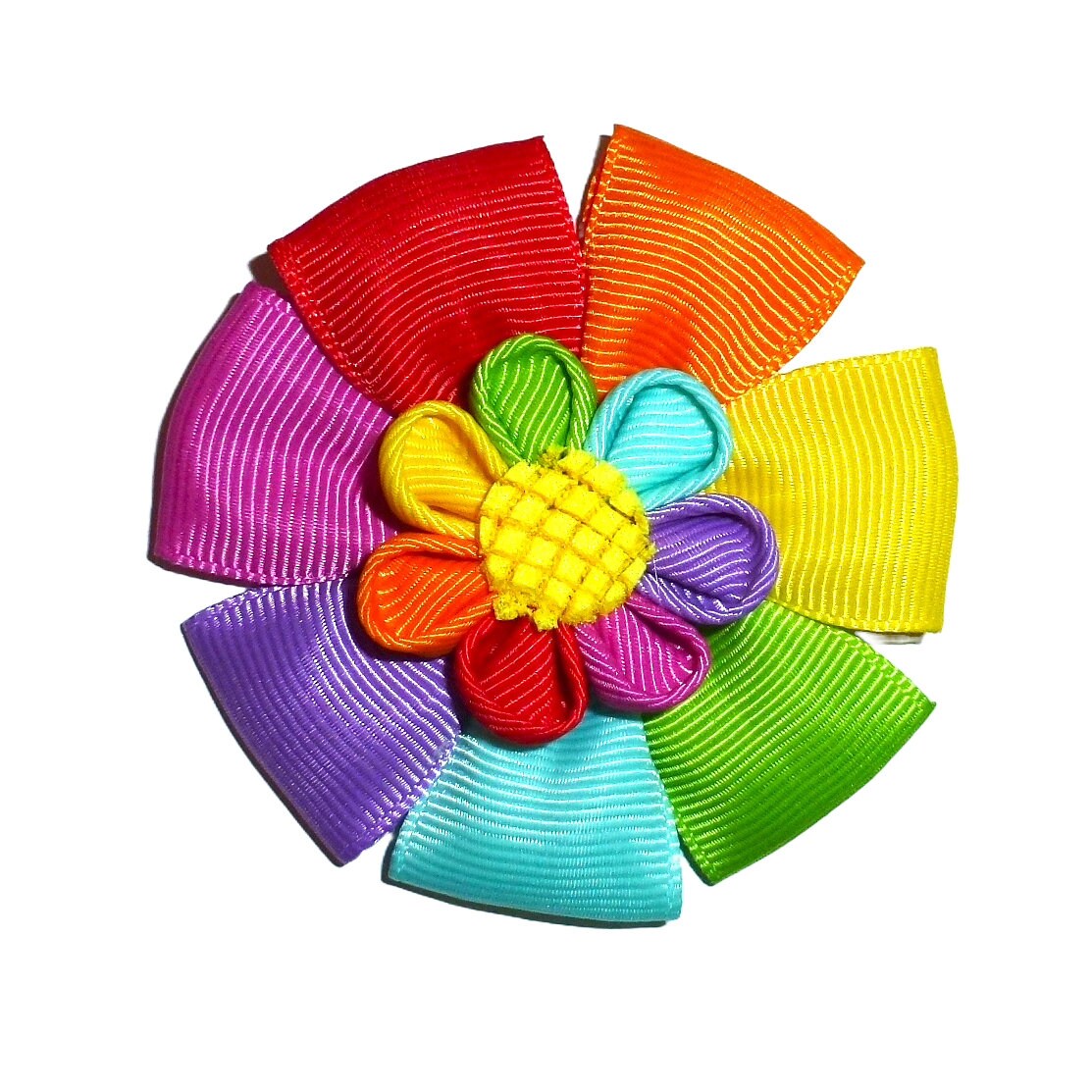 Puppy bows rainbow Pinwheel dog collar slide  hair  barrette or bands pet dog bow (DC13)