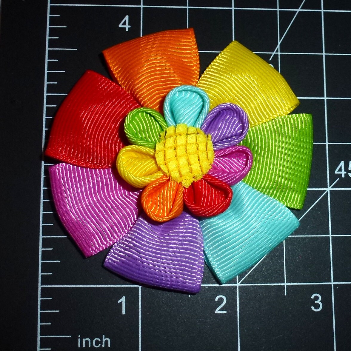 Puppy bows rainbow Pinwheel dog collar slide  hair  barrette or bands pet dog bow (DC13)