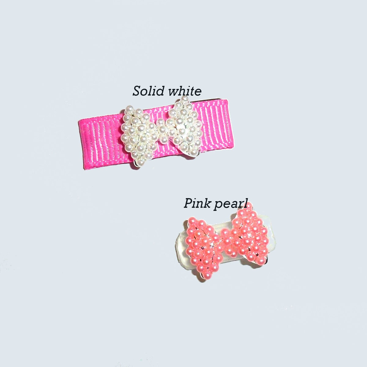 Puppy Bows ~ TINY 3/4" rhinestone bowknot dog bow pet hair clip topknot barrette
