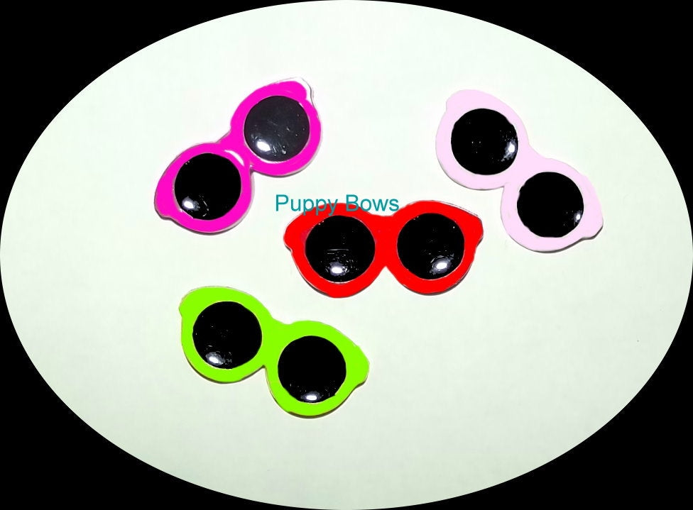 Puppy Bows ~ Dog bow sunglasses in  4 hot summer colors pet hair barrette clip ~USA seller