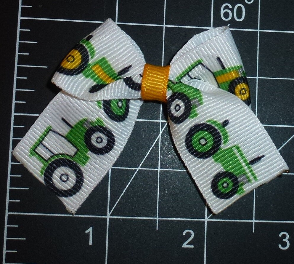 Puppy Bows ~ 4PCS tractor small pet hair bow latex bands or barrette  (fb430A)