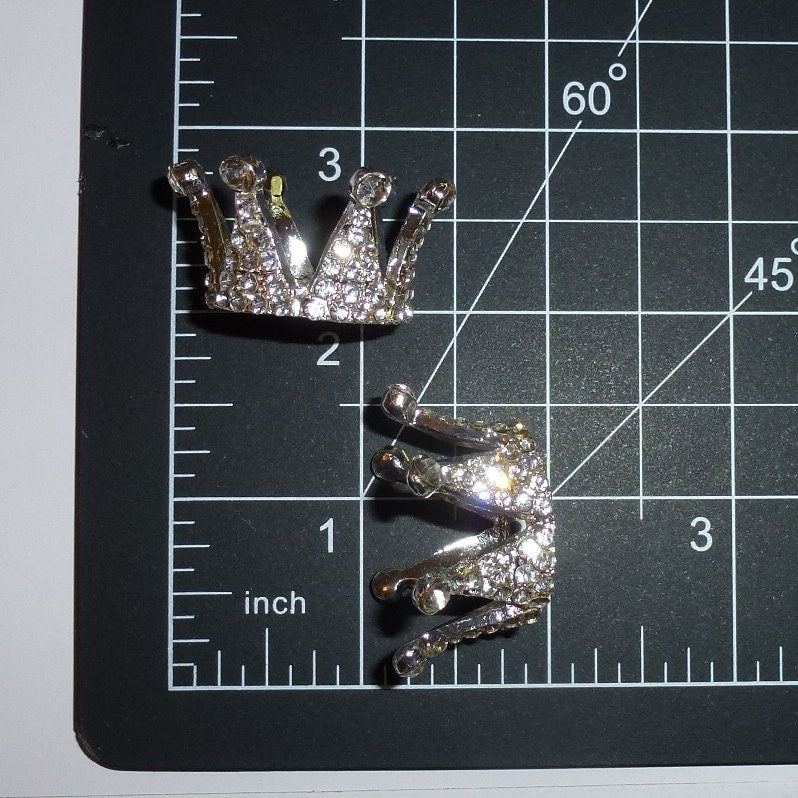 Puppy Bows ~ Small silver or gold full round tiara for dogs pet hair crown beauty pageant style barrette (rb1A)