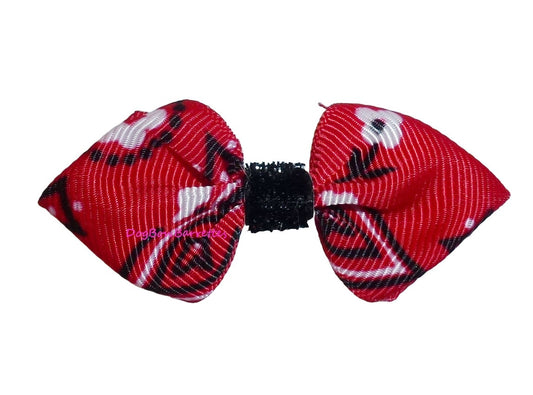 Puppy Bows ~ Bandana small pet hair bow latex bands or barrette  (fb52D)