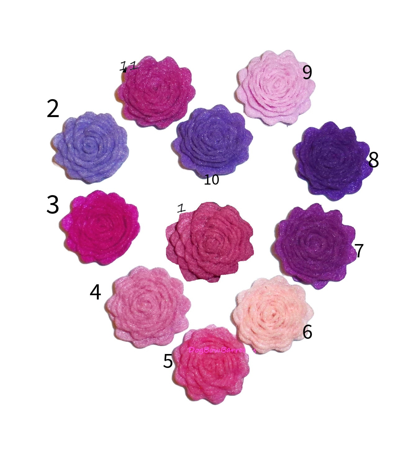 Dog bows flower Small cabbage rose  barrette  clip pet hair bow (fb623)