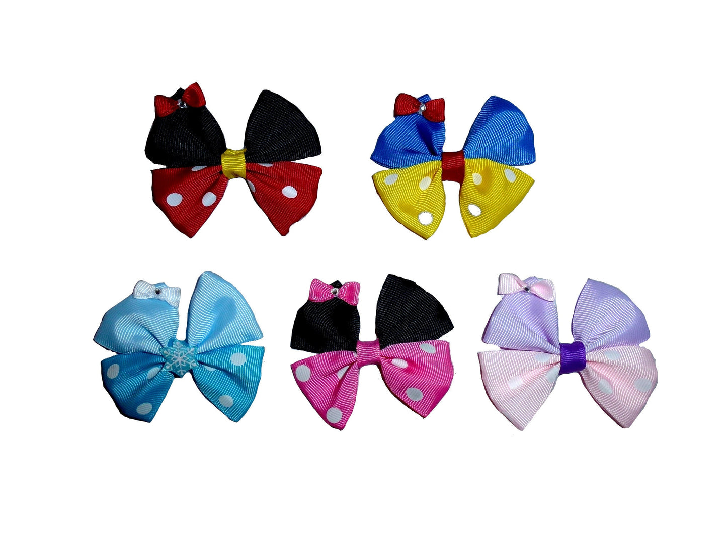 Puppy Bows ~ 1 for 4.00 2 for 6.50 Minnie Mickey Mouse Snow White Frozen Daisy Duck dog bow bands or barrette clips or collar slide