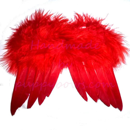 Christmas Angel wings for cats rabbits small animals white dog costume feather  2 - 12lbs