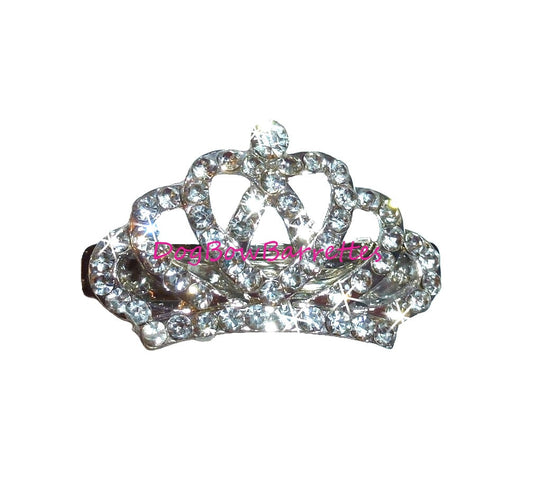 Puppy Dog Bows Tiara for dogs rhinestone center  pet hair show bow barrettes or bands (rb61)