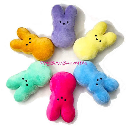 DogBowBarrettes 5" rabbit  plush stuffed party favor decor squeaky dog toy  (to9)