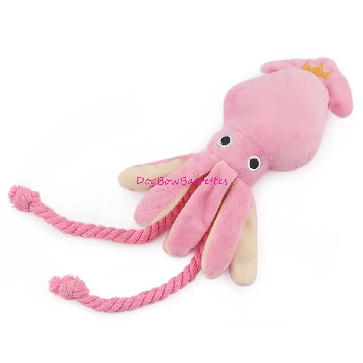 DogBowBarrettes Octopus 13" plush stuffed animal party theme decor squeaky dog toy  (to1)