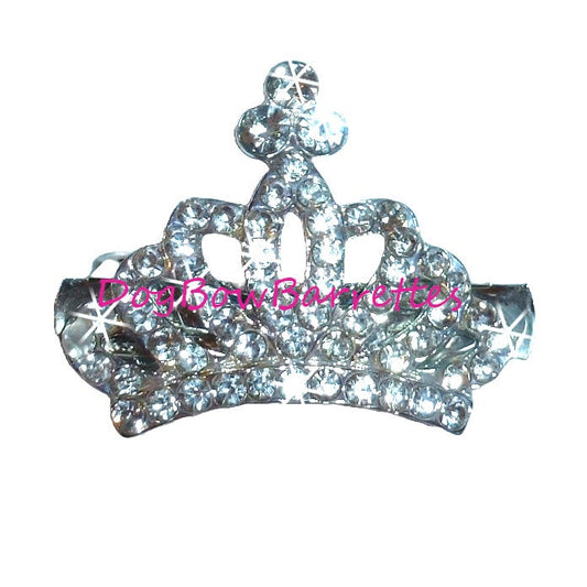 Puppy Dog Bows Tiara for dogs rhinestone center  pet hair show bow barrettes or bands (rb60)