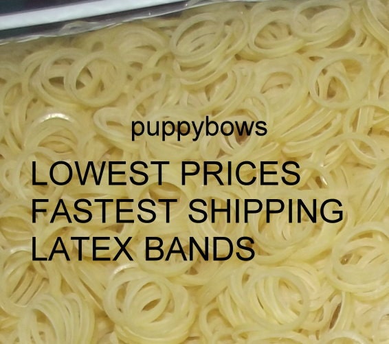 Puppy Bows ~ Latex Non Latex  Neon Doll hair craft Bands ~elastic band ~USA seller