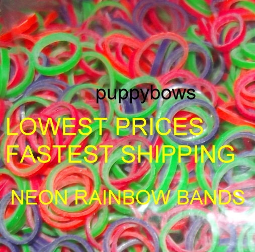 Puppy Bows ~ Latex Non Latex  Neon Doll hair craft Bands ~elastic band ~USA seller