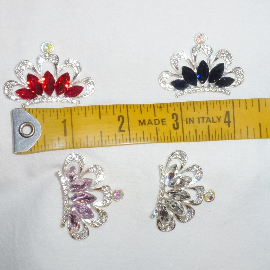 Puppy Bows ~Dog tiara crown styles 61-67 pink red blue crystal dog bone rhinestone ~USA seller