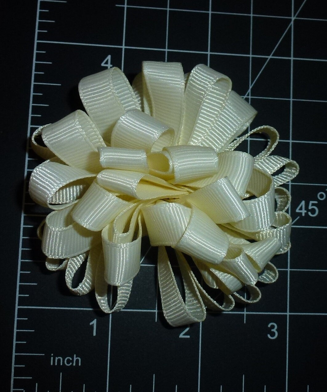 Puppy Bows ~  Fun multi loopy puff creamy yellow hair bows collar slide  barrette or bands pet dog bow