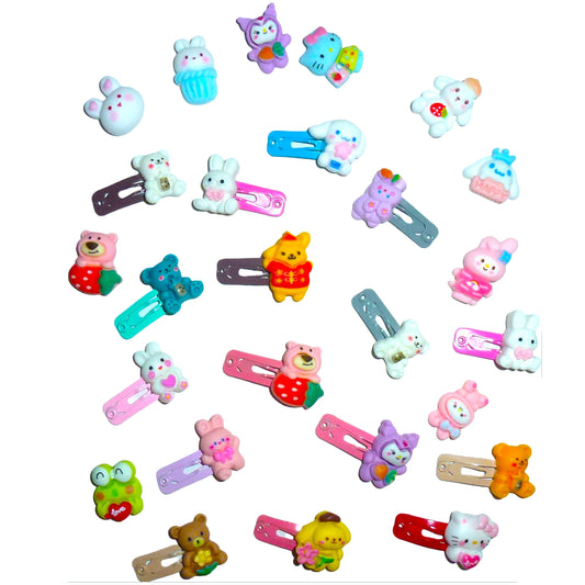 Dog Bow Barrettes tiny 6 baby animal jewel snap clips for pet hair topknot (fb478B)