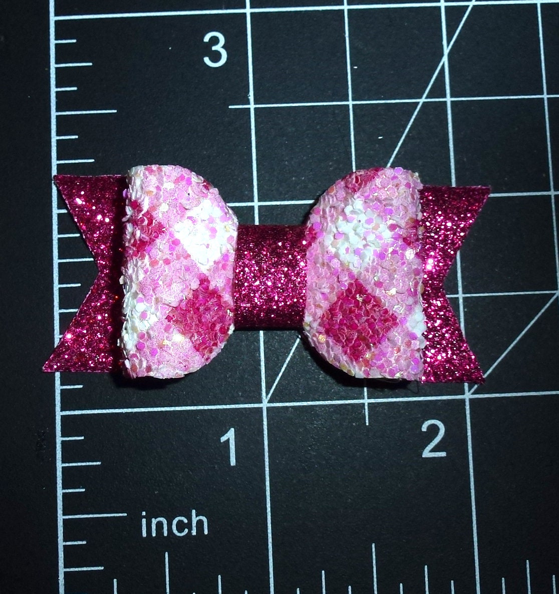 Dog hair bows small pink check bow band or barrette clip (GLBX)