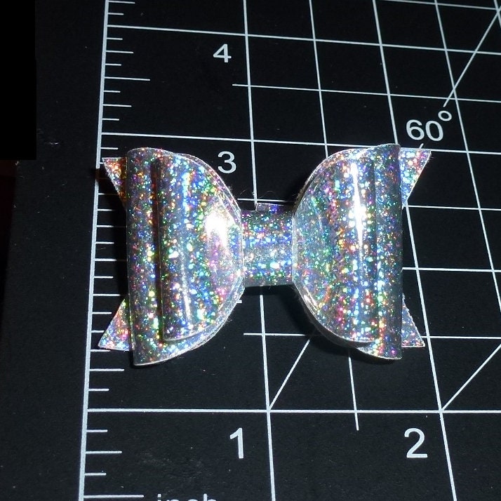 Silver multi patent leather glitter bows dog barrette or bands  pet hair bow  - (gl38)