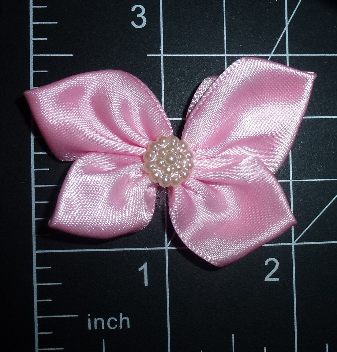 Dog Bow Barrettes small satin handsewn bow with pearl pet hair grooming bows (FB227G)