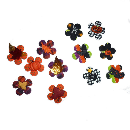 Halloween or Thanksgiving daisy flowers pet hair dog bow Shih Tzu topknot barrette clip bows (fb609)