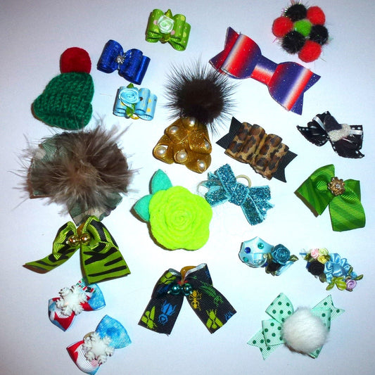 20 fancy bows for boys  dog grooming pet hair bows with barrette clip  (fb381)