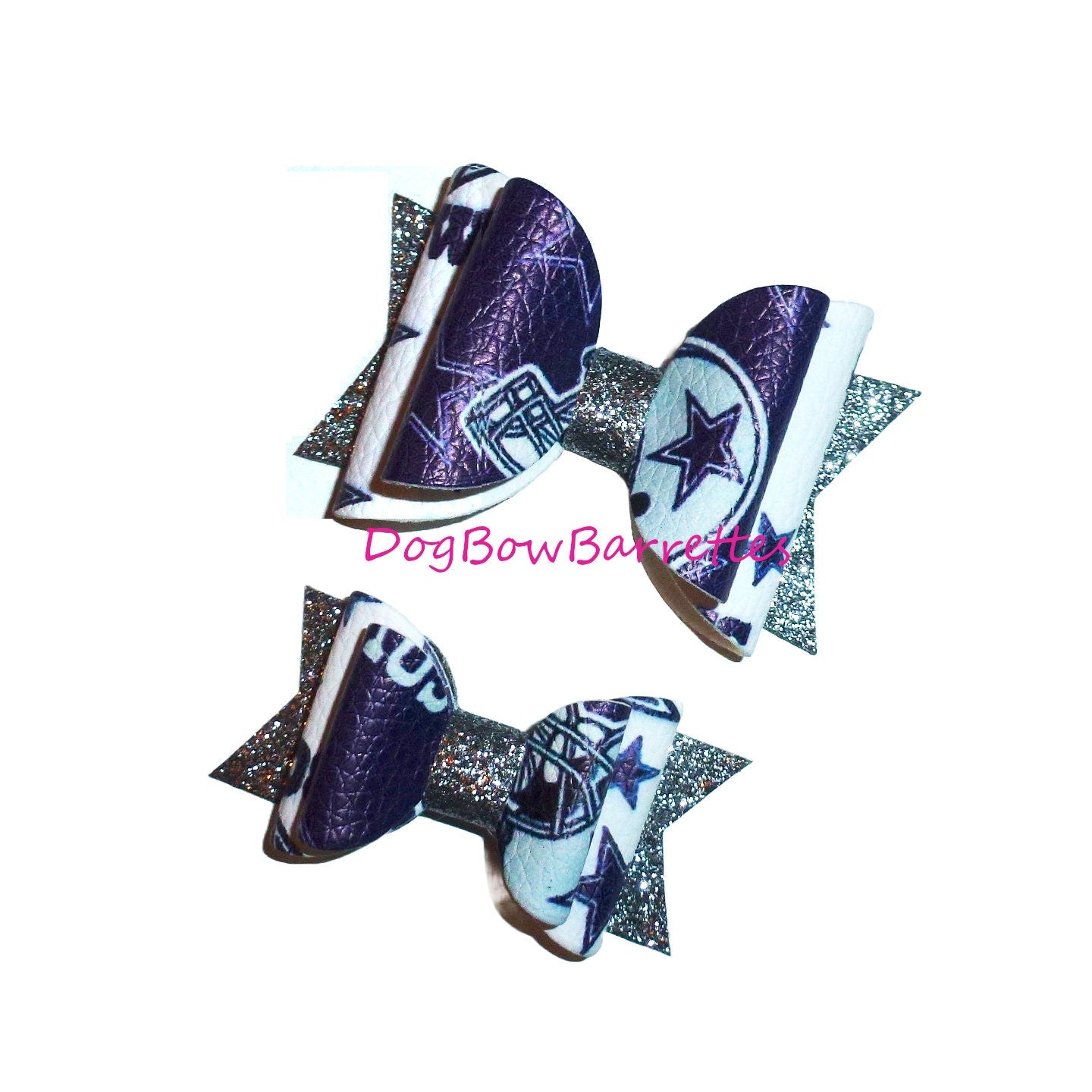 Dog Bow Barrettes Dallas Cowboys football pet hair grooming bows (glbx)