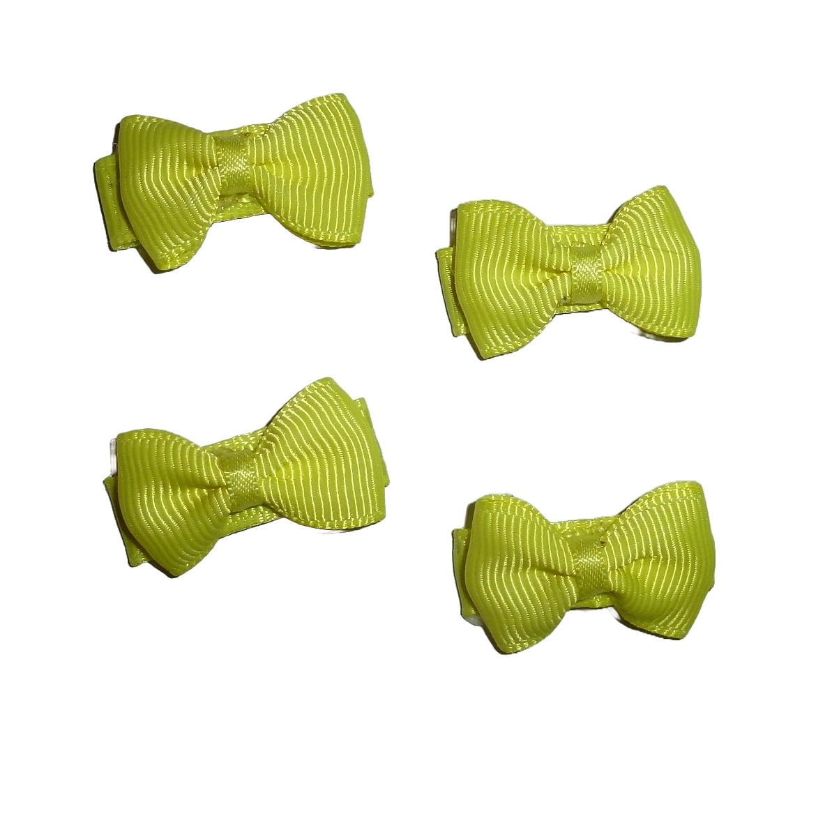 Puppy bows tiny Yellow x 4 bowknot snap clips pet hair clip bow barrette (fb615C)