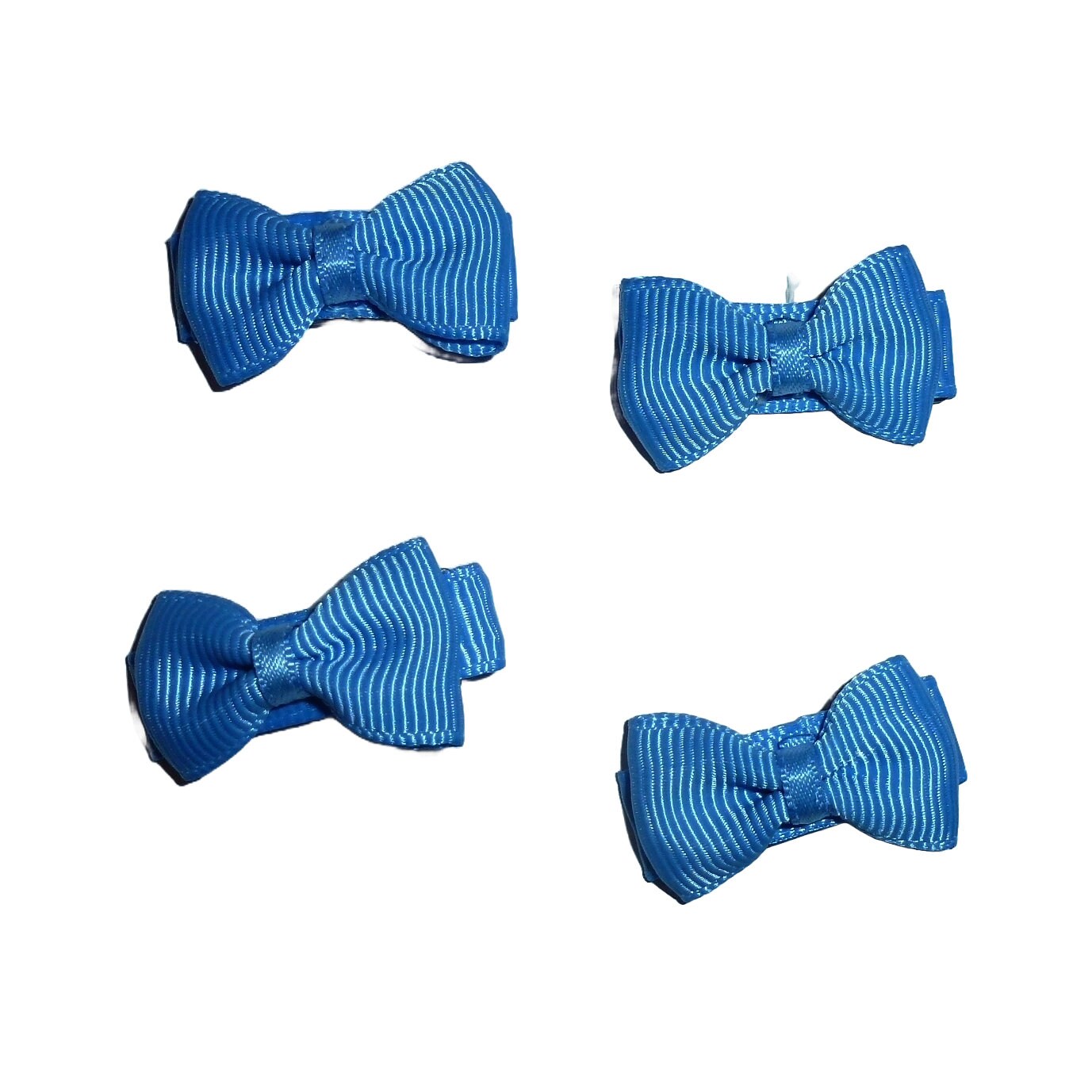 Puppy bows tiny Blue x 4 bowknot snap clips pet hair clip bow barrette (fb615B)