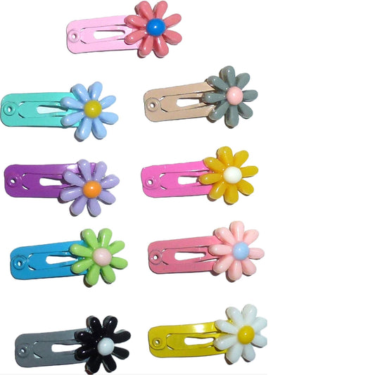 Dog Bow Barrettes tiny 6 bright daisies jewel snap clips for pet hair topknot (fb481E)