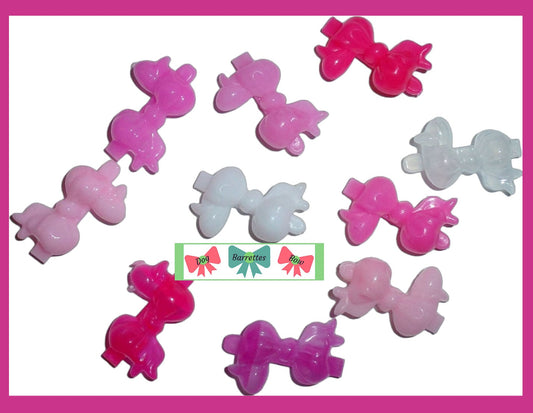 Puppy Bows ~ Dog bow  itty bitty plastic ball clip set 8 pet bowknot barrette hair clips (fb281)