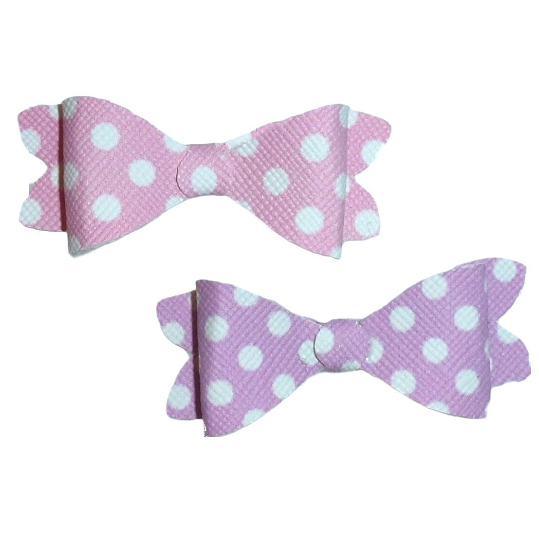 Puppy Dog Bows two pink purple white dots pet hair show bow barrettes or bands (FB558)