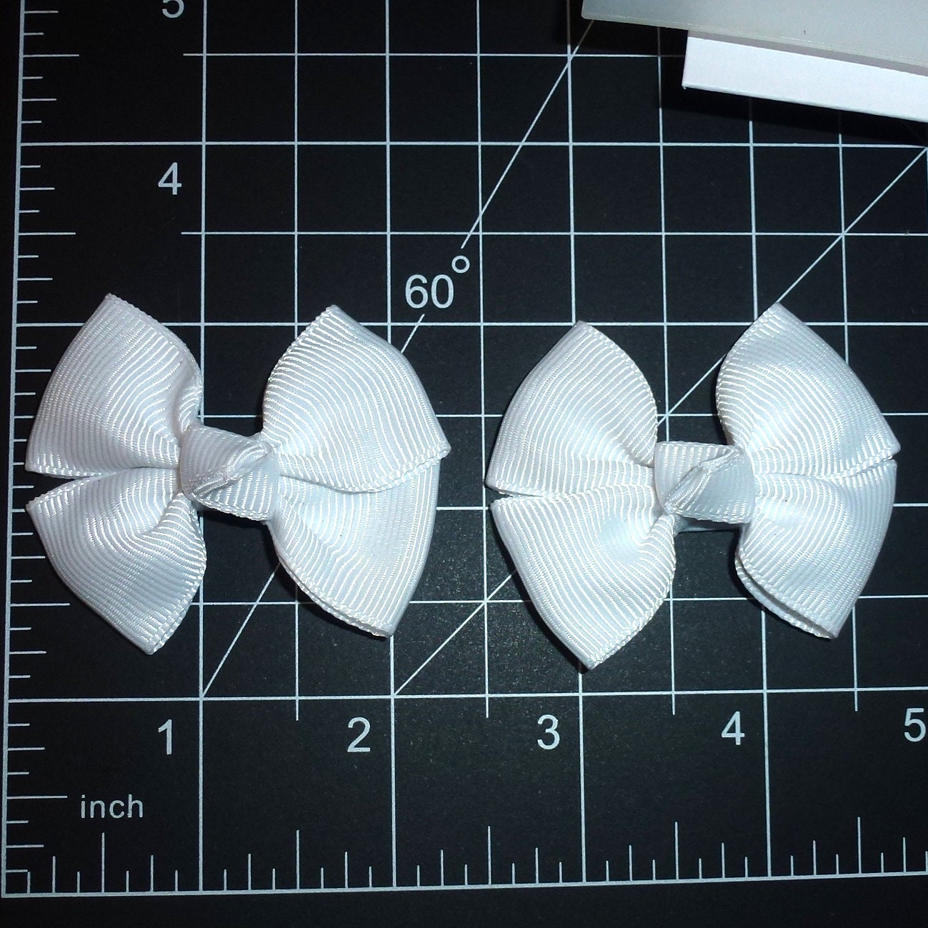 Puppy Dog Bows Two white knot   pet hair show bow barrettes or bands (FB145a)