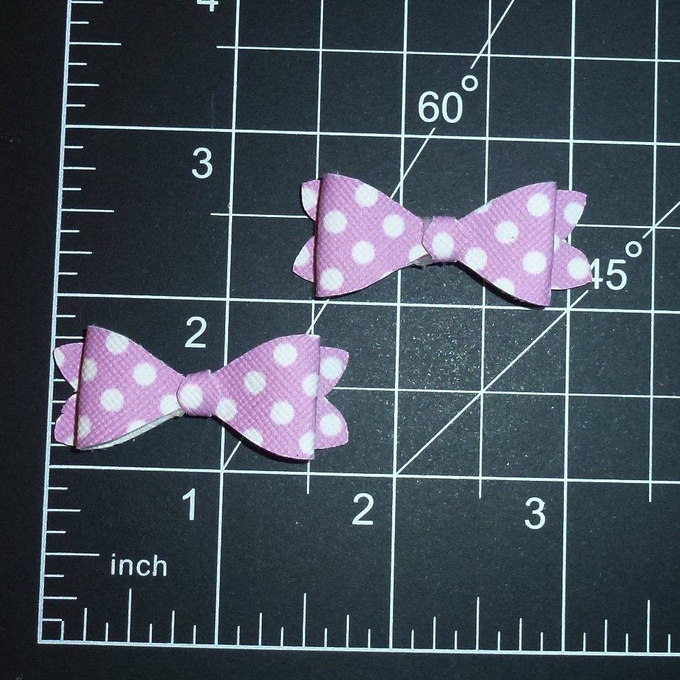 Puppy Dog Bows Two purple white dots pet hair show bow barrettes or bands (FB557)