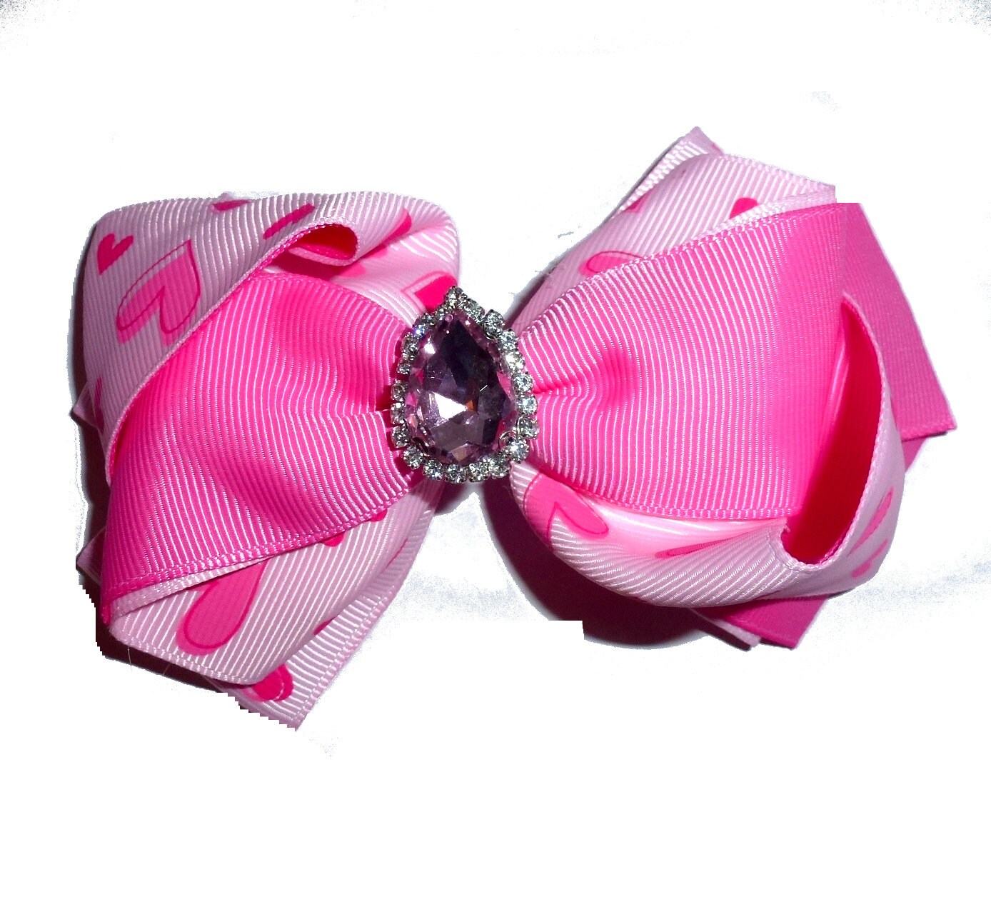 Puppy Bows ~ Big bling center wavy red/gold  Dog collar slide bow Valentine's day  accessory  (DC25)