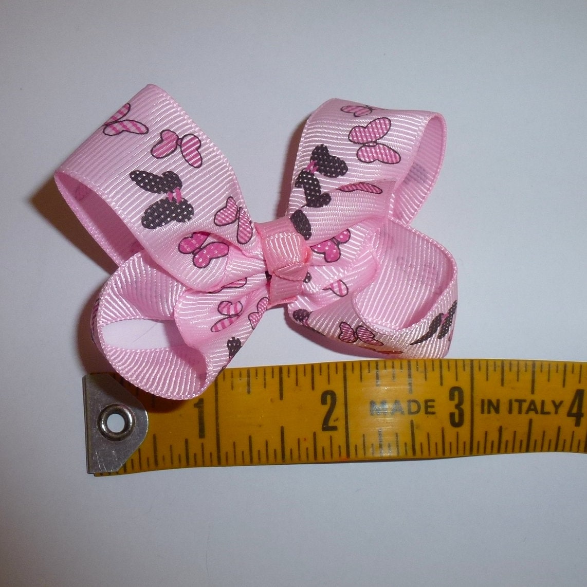 Puppy Bows ~ Minnie Mouse pink twisted boutique pet hair bow or dog collar slide (fb217)